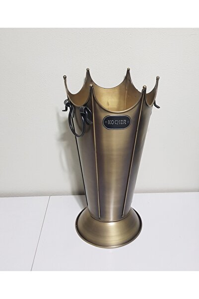 KOCHER Şemsiyelik Metal Eskitme Dekoratif Kova Gold