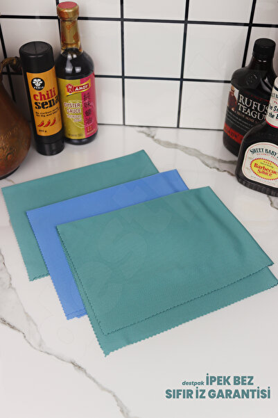 Destpak 3 قطع من القماش الحريري فائق الجودة ولا يترك علامات على القماش الزجاج...