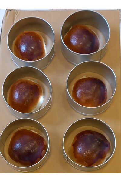 RENUZU Hamburger Ekmeği Kalıbı Genişlik 10cm Derinlik 5cm 6lı Paslanmaz Krom ...