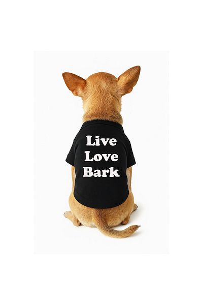 Korefanzin Live Love Bark Cat and Dog Outfit Tank Top Black Printed Cat Dog Tank Top