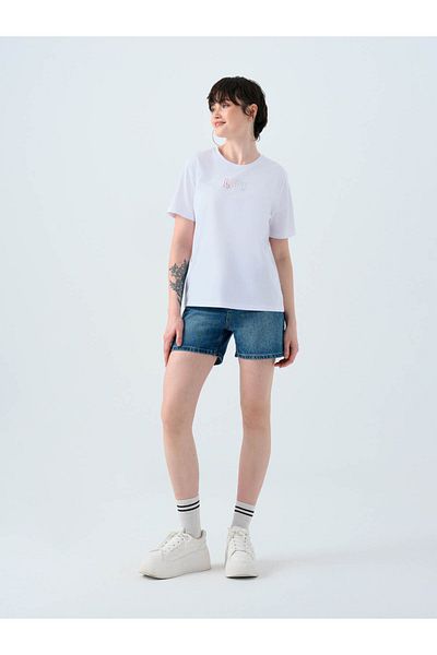 Loft Regular Fit Λευκό γυναικείο μπλουζάκι Lf2038993