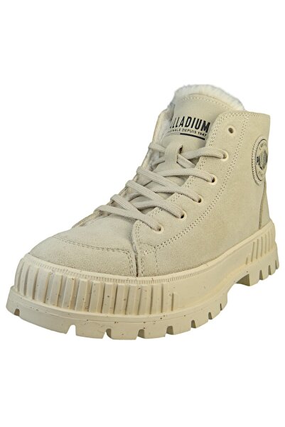 Palladium Damen Sportliche Stiefelette Pallashock Zip Warm Gefüttert 74353-210-m Creme Sahara Leder