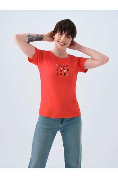 Loft Tricou roșu pentru femei Regular Fit Lf2038544