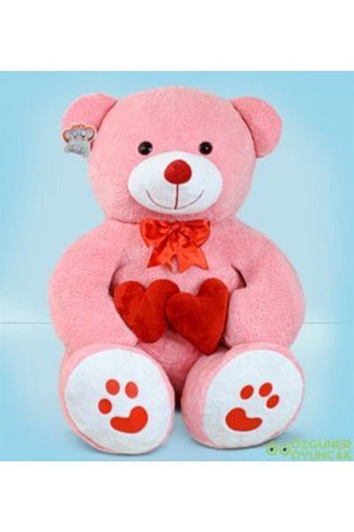 Pandamkee 130 Cm Plush Bear Holding a Double Heart (100%) Domestic