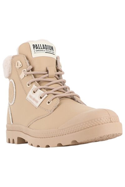 Palladium Damen Sportliche Stiefelette Pampa Hi Snow 94380-235-m Creme Sand Leder