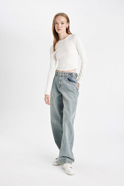 DeFacto Baggy Fit magas derekú boka hosszúságú farmer mosható nadrág D4330ax24au