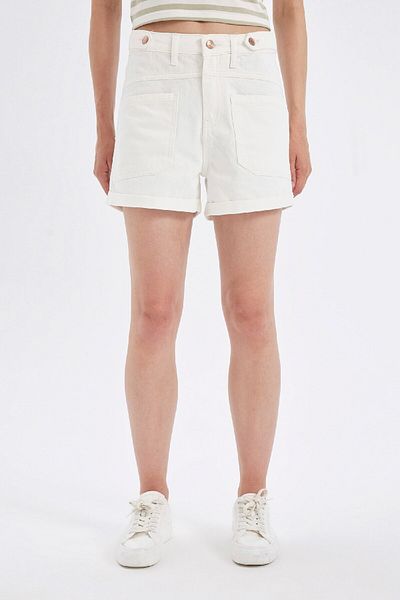 DeFacto Jeans-Shorts mit hoher Taille und Mom-Fit – umgeschlagenes Bein D4585AX24HS
