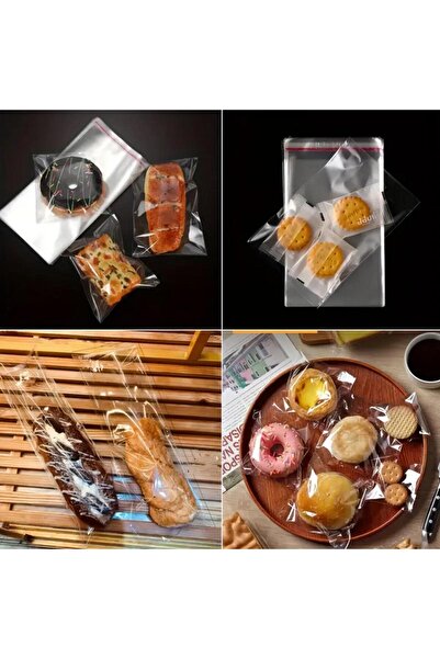 Pera İstanbul 1000 Adet 15x20 Kendinden Yapışkanlı Açılıp Kapanabilir Şeker Kurabiye Şeffaf Plastik Poşet Torba