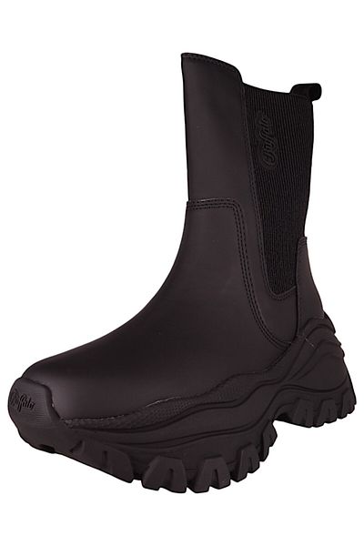 Buffalo Damen Elegante Stiefelette Lola Chelsea 1220054 Schwarz Black Kunstleder
