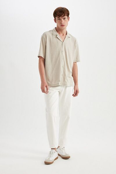 DeFacto Apaş Collar Regular Fit Short Sleeve Shirt - D4756AX24HS