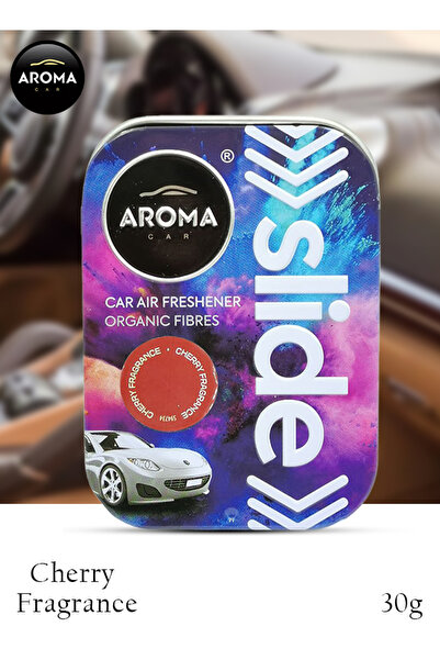 Aroma CAR Slide Car Air Freshener Cherry Fragrance 30g – Organic Fibres – No ...