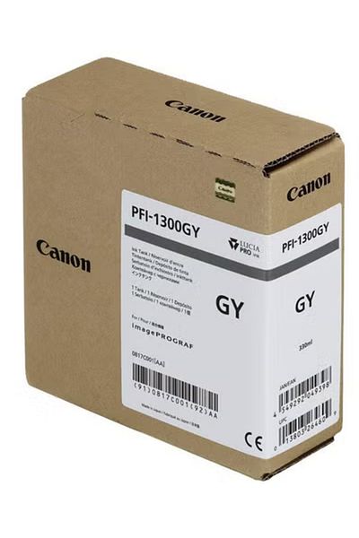Canon خزان حبر صبغي رمادي PFI-1300 سعة 330 مل