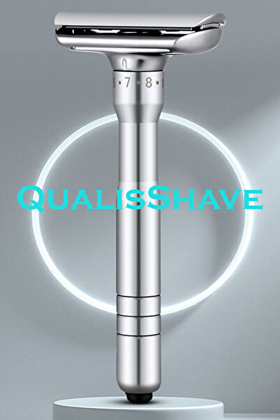 Qualis ماكينة حلاقة معدنية كاملة قابلة للتعديل Q17 + 5 شفرات ورقية