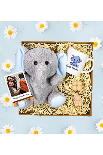 Pababo Sevimli Fil & Kupa & İkili Mum & Polo Kart