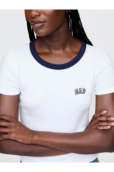 GAP Tricou Crop Gap Logo pentru damă, alb