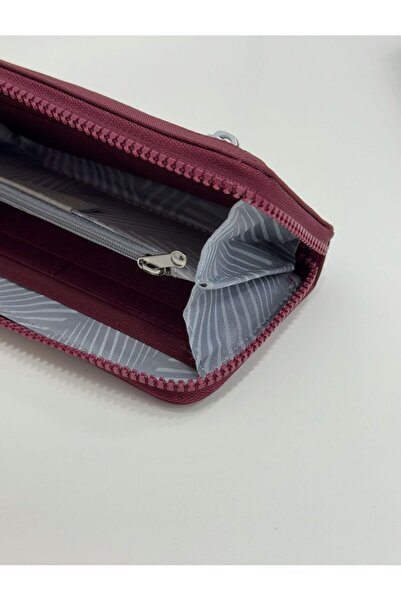 Sanmorris Women's Crinkle Fabric Wallet with Metal Zipper Card Holder and Coin Compartment