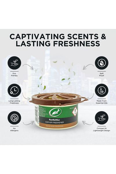 Turtle Wax Car Air Freshener Royal Musk Fragrance 40g – Long Lasting, Spill Proof, Compact Design