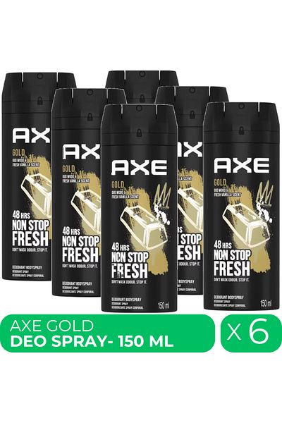 Axe Gold, deodorant spray for men, 6 pcs x 150 ml