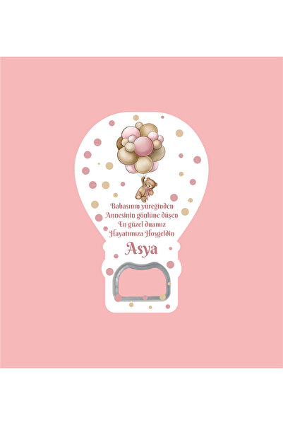 WMTasarim Balonlu Ayıcık Temalı Balon Açacak Magnet (Jelatin Paket Hediyeli)