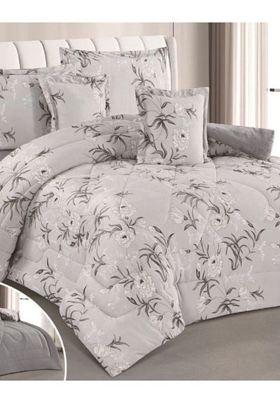 smart home Winter Double Duvet Set 6 Pieces Double Sided System, Velvet Bedspread with Microfiber Filling