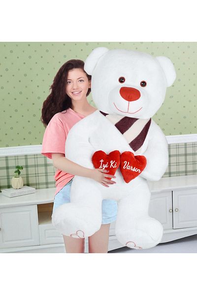 Pandamkee 125 cm Good You Innocent Teddy Bear Holding a Double Heart