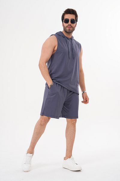 ACTIVE MODA -Men's Smoke Color Athlete Athlete-Shorts Bottom Top Set