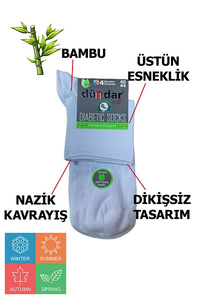 Dündar Cizme pentru diabetici din bambus pentru bărbați 40-44