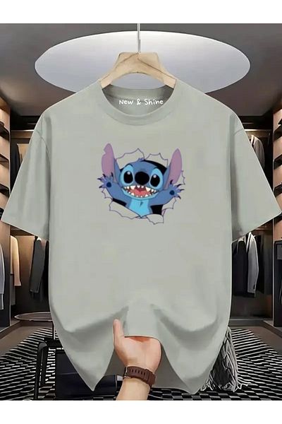 New Shine 1 T-Shirt Is a Gift for Purchases of 6 or More in the Cart - Stitch Printed Oversize T-Shirt