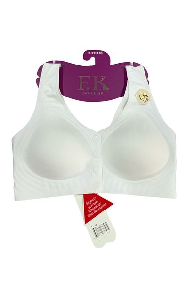 F.K Laser Cut Unwired Sponge Removable Front Button Bra 1249