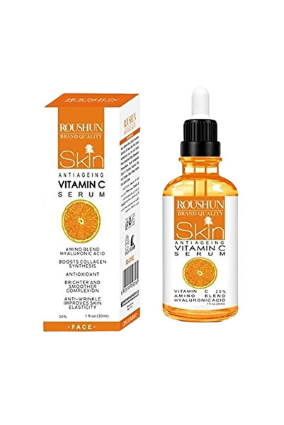 RousHun سيروم فيتامين سي للوجه المضاد للشيخوخة 30 مل - تركيبة مُشرقة، مُقوِّي...