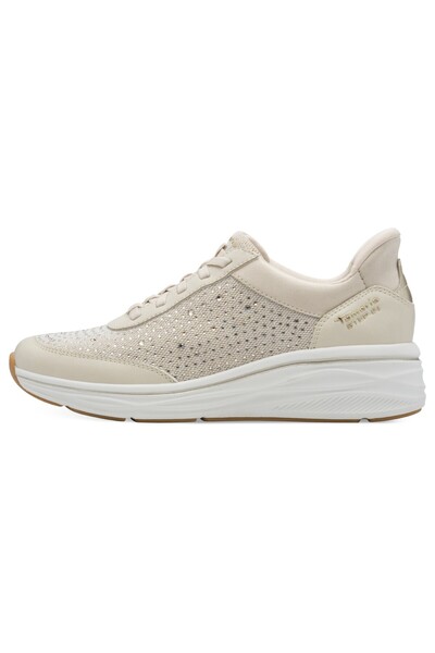 Tamaris Damen Low Sneaker 1-23779-45 Creme 418 Ivory Textil