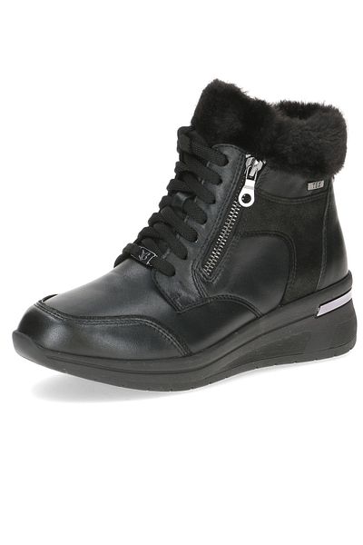 Caprice Damen Elegante Stiefelette Winterschuhe warm gefüttert 9-26105-43 Schwarz 019 Black Comb Leder und