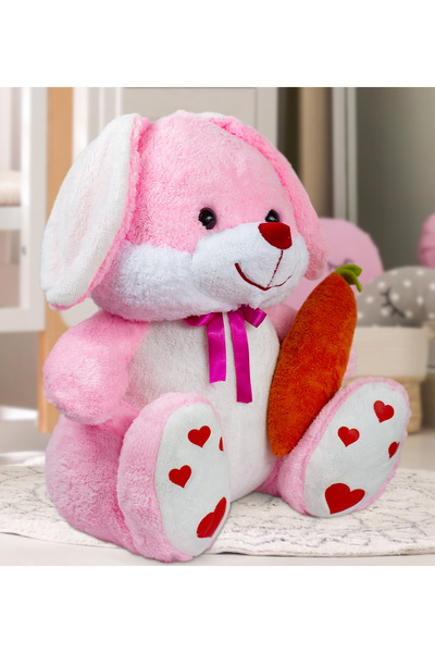 Özgüner Oyuncak 80 Cm Elinde Havuçlu Çocukların İçin En İyi Arkadaşı Peluş Tavşan