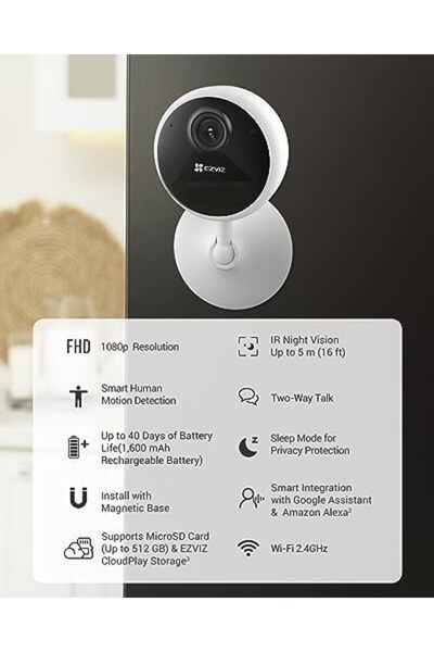 EZVIZ CB1 Indoor Security Camera, 1080p Home Battery Camera