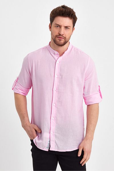Weyeze Judge Collar Linen Basic Shirt Ae-Y13008Lns