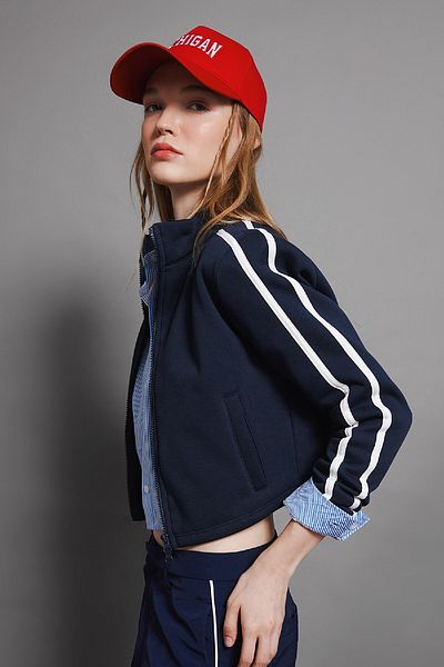 DeFacto Coool Fitted Stand Collar Basic Plain Pocket Zippered Sweatshirt D4751Ax24Au