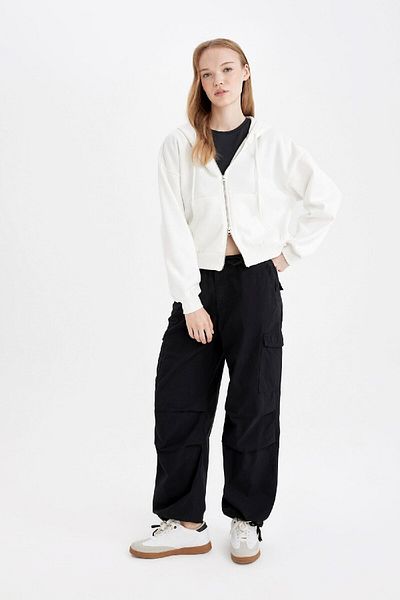 DeFacto Coool Parachute Poplin Pants Basic Straight Pocket Elastic Waist A6266Ax24Au