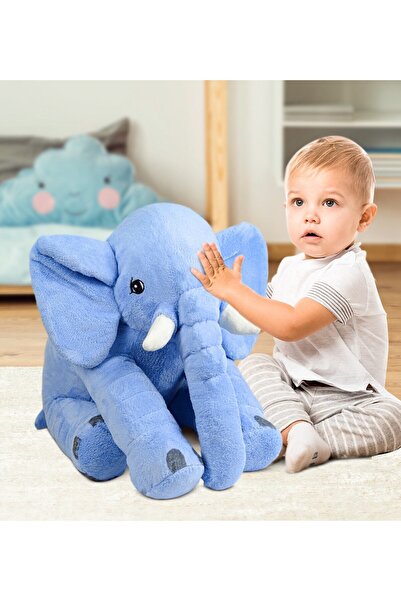 BORAM TOYS فيل صديقي النائم فيل قطيفة 80 سم (100% مكان