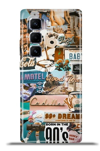 cupcase Infinix Hot 50 Pro Plus Uyumlu 4g Kılıf Esnek Silikon Kamera Koruma 4k Desenli - Hotel California