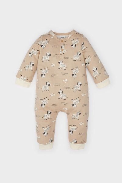 DeFacto Baby Boy Newborn Zebra Print Long Sleeve Romper D4134A524Wn