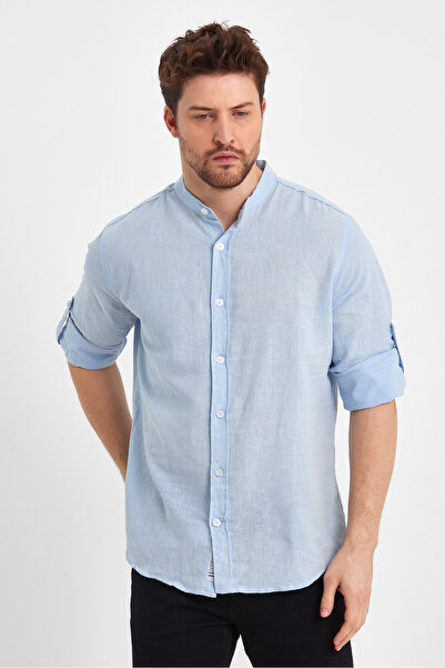 Weyeze Judge Collar Linen Basic Shirt Ae-Y13008Lns