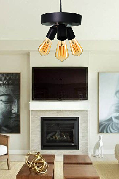 Avize TROE RETRO RUSTİL OTURMA ÇOCUK SALON YATAK ODASI 3LÜ ÜÇLÜ AVİZE