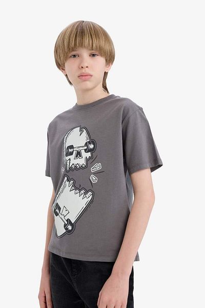 DeFacto New Season Boys' Crew Neck Skateboard Printed Short Sleeve T-Shirt