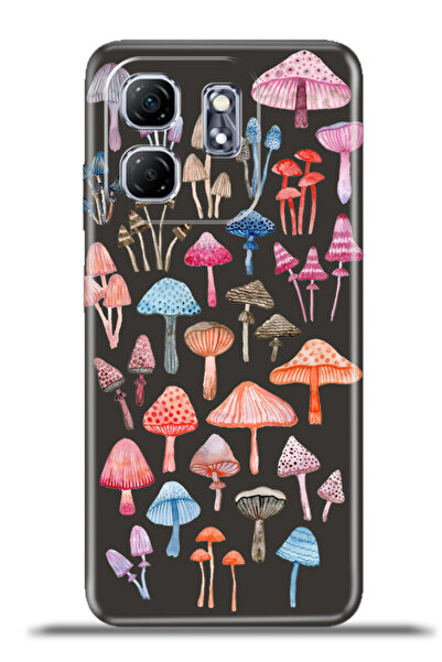 cupcase Infinix Hot 50i / Smart 9 Uyumlu Kılıf Esnek Kapak Kamera Korumalı Kalıcı Baskı - Mushroomparty