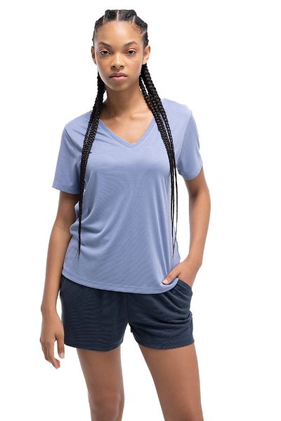 DeFacto DeFactoFit - Modales Athleten-T-Shirt mit V-Ausschnitt, kurze Ärmel - D2980AX24HS