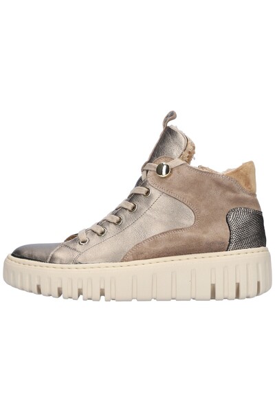 Waldläufer Damen Mid Sneaker Livia 941804 400 Goldfarben 212 Bronce Nougat Leder