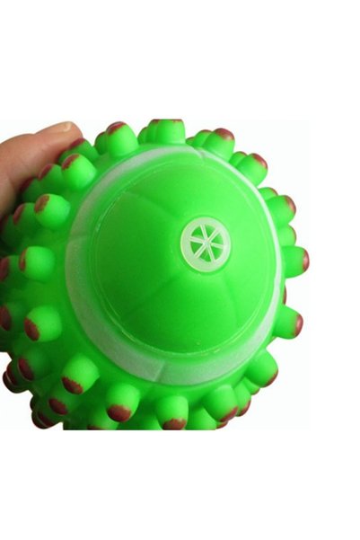 rianka Dog Teething Toy, Squeaky and Bite-Resistant Serrated Training Ball