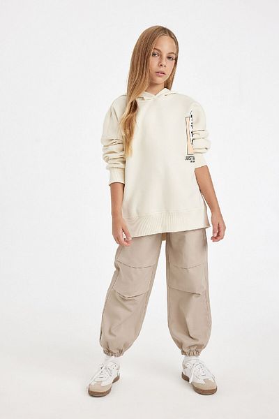 DeFacto Girl's Oversize Back Printed Hooded Sweatshirt - D2881A824Wn