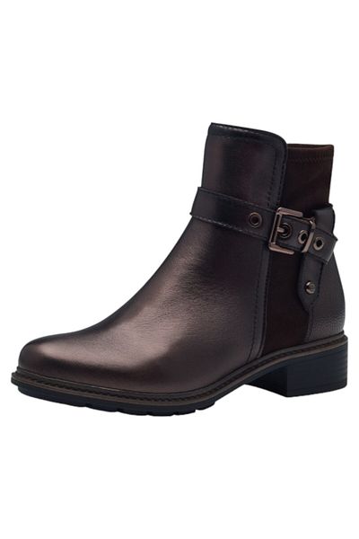 Tamaris Damen Sportliche Stiefelette 1-25425-43 Braun 351 Mocca Metall. Leder/Synthetik mit TOUCH-IT