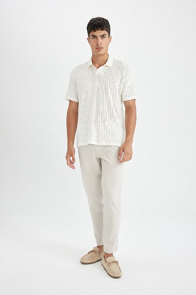 DeFacto Polo tričko Regular Fit s krátkým rukávem s texturou D4810ax24sm